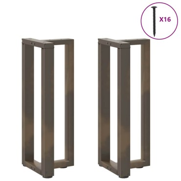 vidaXL Πόδια Κονσόλας σε Σχήμα Τ, 2 τεμ. Μαύρο 25x28x(72-73)cm Ατσάλι