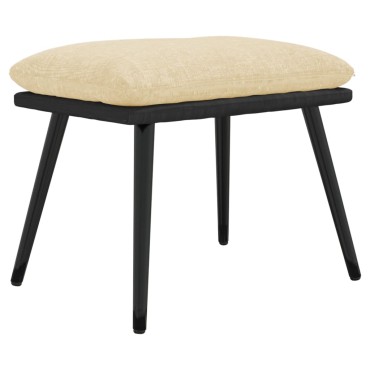 vidaXL Υποπόδιο Κρεμ 45x29,5x35cm Ύφασμα & Συνθετικό Δέρμα 1 τεμ.