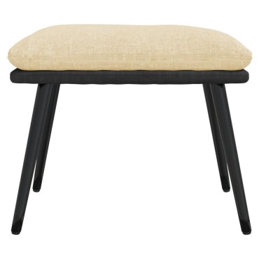 vidaXL Υποπόδιο Κρεμ 45x29,5x35cm Ύφασμα & Συνθετικό Δέρμα 1 τεμ.