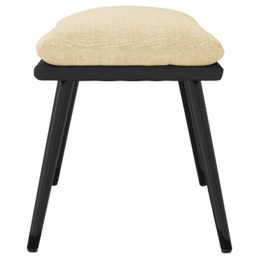 vidaXL Υποπόδιο Κρεμ 45x29,5x35cm Ύφασμα & Συνθετικό Δέρμα 1 τεμ.