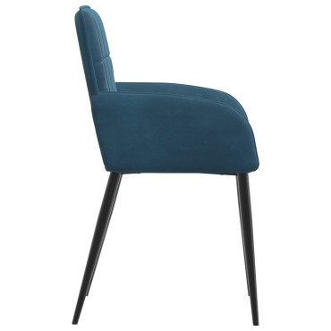 vidaXL Καρέκλες φαγητού 4 τεμ. Βελούδο Μπλε 56,5x50x85cm