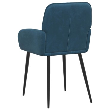 vidaXL Καρέκλες φαγητού 4 τεμ. Βελούδο Μπλε 56,5x50x85cm