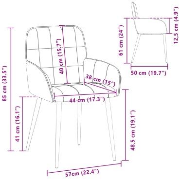 vidaXL Καρέκλες φαγητού 4 τεμ. Βελούδο Μπλε 56,5x50x85cm
