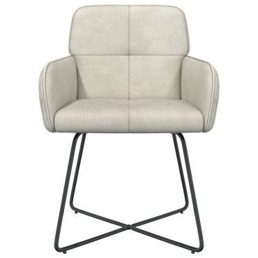 vidaXL Καρέκλες φαγητού 4 τεμ. Βελούδο Κρεμ 59x56,5x86cm
