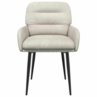 vidaXL Καρέκλες φαγητού 4 τεμ. Βελούδο Κρεμ 59x59,5x90 εκ