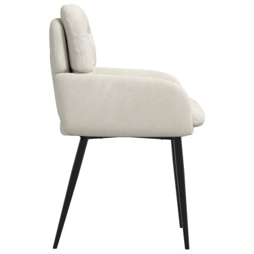 vidaXL Καρέκλες φαγητού 4 τεμ. Βελούδο Κρεμ 59x59,5x90 εκ