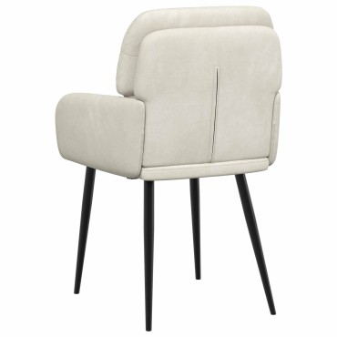 vidaXL Καρέκλες φαγητού 4 τεμ. Βελούδο Κρεμ 59x59,5x90 εκ