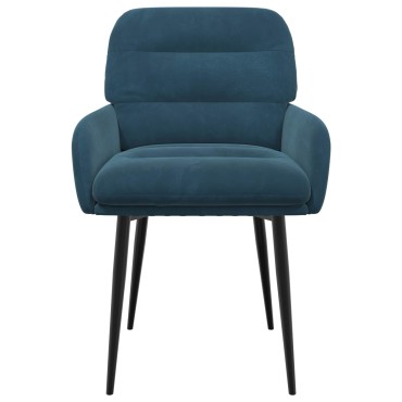 vidaXL Καρέκλες φαγητού 4 τεμ. Βελούδο Μπλε 59x59,5x90 εκ