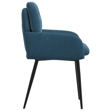 vidaXL Καρέκλες φαγητού 4 τεμ. Βελούδο Μπλε 59x59,5x90 εκ