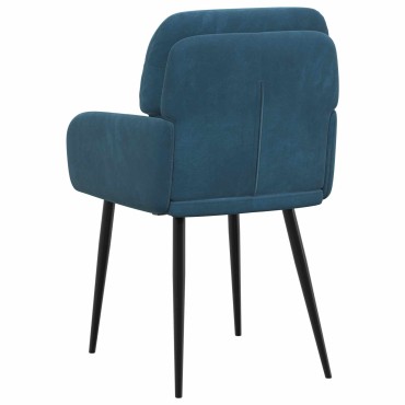 vidaXL Καρέκλες φαγητού 4 τεμ. Βελούδο Μπλε 59x59,5x90 εκ