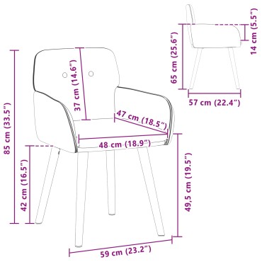 vidaXL Καρέκλες φαγητού 4 τεμ. Μπουκλέ Μαύρο 59x56,5x85 εκ