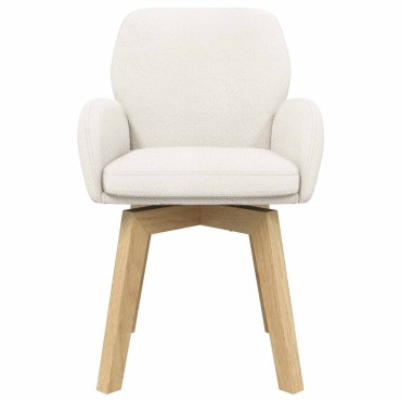 vidaXL Καρέκλες φαγητού 6 τεμ. Μπουκλέ Κρεμ 59x56,5x85 εκ