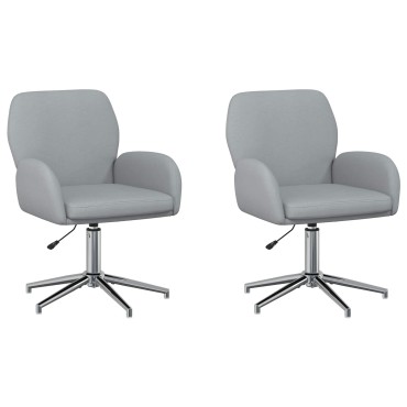 vidaXL Καρέκλες Γραφείου με Περιστροφή 2 τεμ. 54x58x90cm Ύφασμα