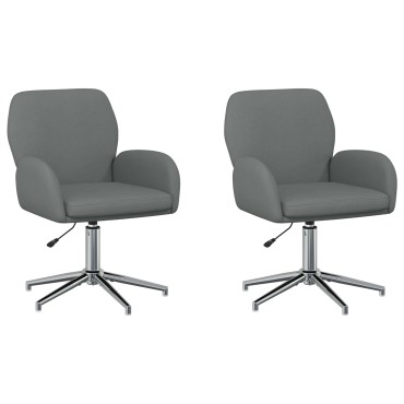 vidaXL Καρέκλες Γραφείου με Περιστροφή 2 τεμ. 54x58x90cm Ύφασμα