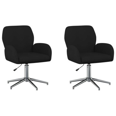 vidaXL Καρέκλες Γραφείου με Περιστροφή 2 τεμ. 54x58x90cm Μαύρο