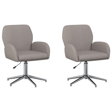 vidaXL Καρέκλες Γραφείου με Περιστροφή 2 τεμ. 54x58x90cm Taupe