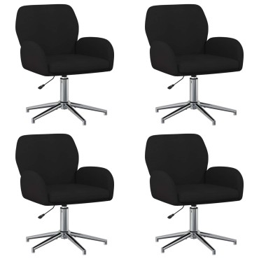 vidaXL Καρέκλες Γραφείου με Περιστροφή 4 τεμ. 54x58x90cm Μαύρο