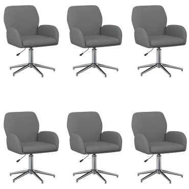 vidaXL Καρέκλες Γραφείου με Περιστροφή 6 τεμ. 54x58x90cm Ύφασμα