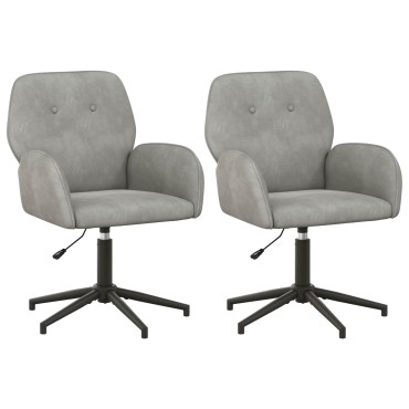vidaXL Καρέκλες Γραφείου με Περιστροφή 2 τεμ. 54x55x90cm Βελούδο