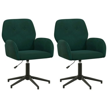 vidaXL Καρέκλες Γραφείου με Περιστροφή 2 τεμ. 54x55x90cm Βελούδο