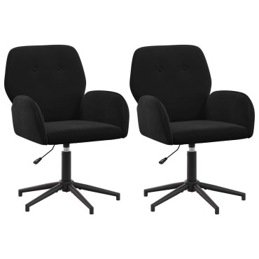 vidaXL Καρέκλες Γραφείου με Περιστροφή 2 τεμ. 54x55x90cm Μαύρο