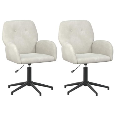vidaXL Καρέκλες Γραφείου με Περιστροφή 2 τεμ. 54x55x90cm Κρεμ