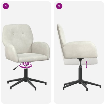 vidaXL Καρέκλες Γραφείου με Περιστροφή 2 τεμ. 54x55x90cm Κρεμ