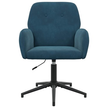 vidaXL Καρέκλες Γραφείου με Περιστροφή 2 τεμ. 54x55x90cm Μπλε