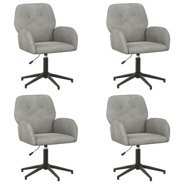 vidaXL Καρέκλες Γραφείου με Περιστροφή 4 τεμ. 54x55x90cm Βελούδο