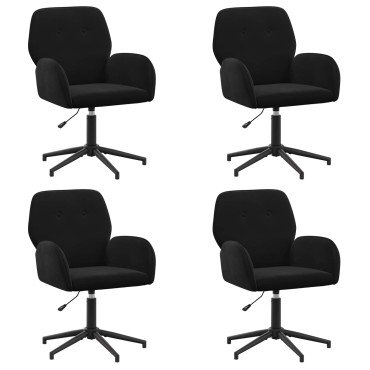 vidaXL Καρέκλες Γραφείου με Περιστροφή 4 τεμ. 54x55x90cm Μαύρο