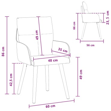 vidaXL Καρέκλες φαγητού 4 τεμ. Ύφασμα Taupe 60x56x93cm