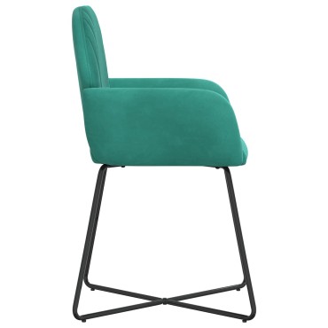 vidaXL Καρέκλες φαγητού 4 τεμ. Βελούδο Τιρκουάζ 55x50x84cm