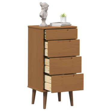 vidaXL Κουτί με συρτάρια MOLDE Καραμέλα 40x35x82cm