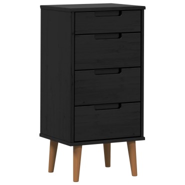 vidaXL Κουτί με συρτάρια MOLDE Μαύρο 40x35x82cm