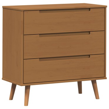 vidaXL Κουτί με συρτάρια MOLDE Καραμέλα 80x40x80cm