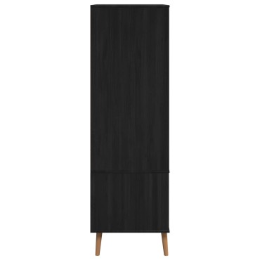 vidaXL Ντουλάπι MOLDE Μαύρο 90x55x175cm Μασίφ Ξύλο Πεύκου