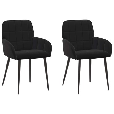 vidaXL Καρέκλες φαγητού 2 τεμ. Βελούδο Μαύρο 57x50x85cm