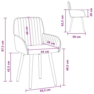 vidaXL Καρέκλες φαγητού 2 τεμ. Ύφασμα Taupe 56,5x50x87,5cm