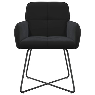 vidaXL Καρέκλες φαγητού 2 τεμ. Βελούδο Μαύρο 59x56,5x86cm