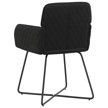 vidaXL Καρέκλες φαγητού 2 τεμ. Βελούδο Μαύρο 59x56,5x86cm