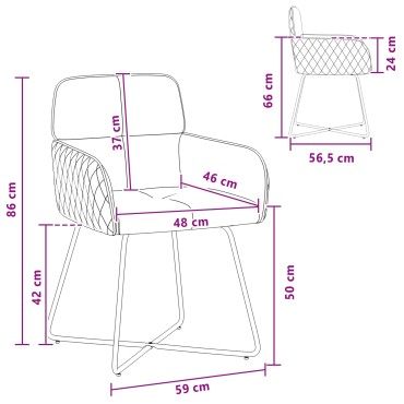 vidaXL Καρέκλες φαγητού 2 τεμ. Βελούδο Μαύρο 59x56,5x86cm