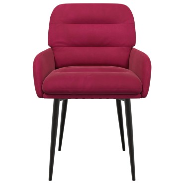 vidaXL Καρέκλες φαγητού 2 τεμ. Βελούδο Κόκκινο 59x59,5x90 εκ