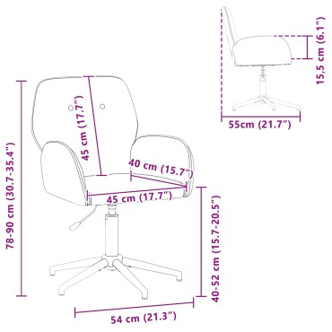 vidaXL Γυροσκοπική Καρέκλα Γραφείου Βελούδο 54x55x90 εκ 1 τεμ.