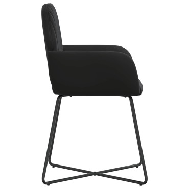 vidaXL Καρέκλες φαγητού 2 τεμ. Βελούδο Μαύρο 55x50x84cm
