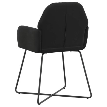 vidaXL Καρέκλες φαγητού 2 τεμ. Βελούδο Μαύρο 55x50x84cm