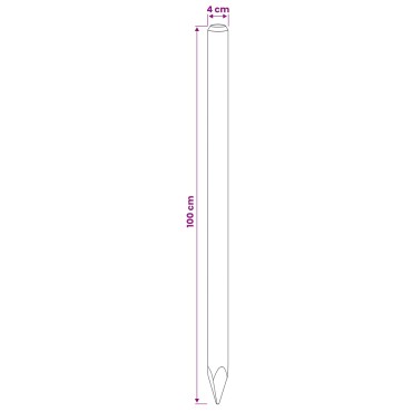 vidaXL Πό posts φράχτη 15 τμχ. Πράσινο Μασίφ Ξύλο Πεύκου 4x100cm
