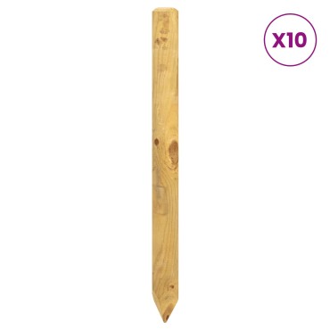 vidaXL Πό posts φράχτη 10 τμχ. Πράσινο Μασίφ Ξύλο Πεύκου 6x100cm