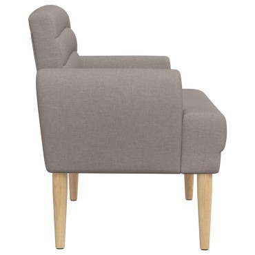 vidaXL Love seat με κουμπιά Taupe 116x67x80cm Ύφασμα