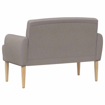 vidaXL Love seat με κουμπιά Taupe 116x67x80cm Ύφασμα