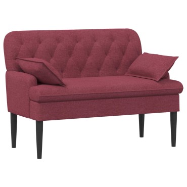 vidaXL Love seat με κουμπιά Κόκκινο 111x68x80cm Ύφασμα